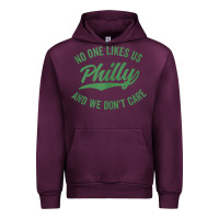 Mauve Wine philly no one likes us and we don't care green text tank top Urban Hoodie - ArtMosaic