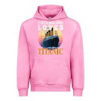 Fuchsia Pink ship just a girl who loves titanic boat titanic girls woman t shirt Urban Hoodie - ArtMosaic
