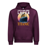 Mauve Wine ship just a girl who loves titanic boat titanic girls woman t shirt Urban Hoodie - ArtMosaic