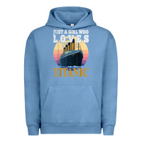 Pigment Pebble Blue ship just a girl who loves titanic boat titanic girls woman t shirt Urban Hoodie - ArtMosaic