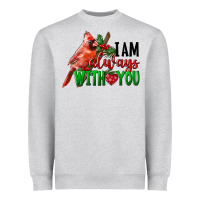 Heather Grey I Am Always With Your Cardinal Bird Heavyweight Sweatshirt - LillyAllenDesigns