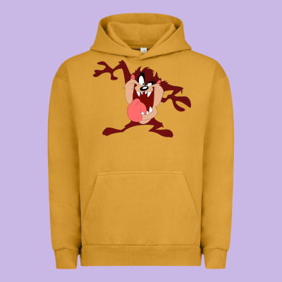 Tasmanian Devil Cartoon Character Urban Hoodie Designed By Artmosaic