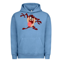 Pigment Pebble Blue tasmanian devil cartoon character Urban Hoodie - ArtMosaic