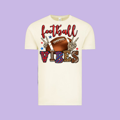 Football Vibes Red And Blue Vintage Tee Designed By Howdyjamesfarm