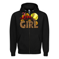 Black Love My Girl Softball Zipper Hoodie - LillyAllenDesigns
