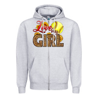 Heather Grey Love My Girl Softball Zipper Hoodie - LillyAllenDesigns