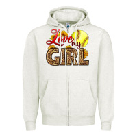 Oatmeal Heather Love My Girl Softball Zipper Hoodie - LillyAllenDesigns