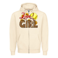Sandshell Love My Girl Softball Zipper Hoodie - LillyAllenDesigns