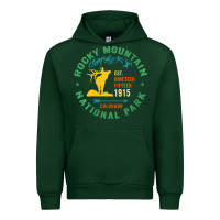 Forest Green womens rocky mountain national park hiking travel souvenir novelty v n Urban Hoodie - trangStudio