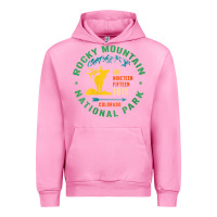Fuchsia Pink womens rocky mountain national park hiking travel souvenir novelty v n Urban Hoodie - trangStudio