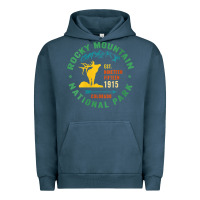 Pigment Midnight Navy womens rocky mountain national park hiking travel souvenir novelty v n Urban Hoodie - trangStudio