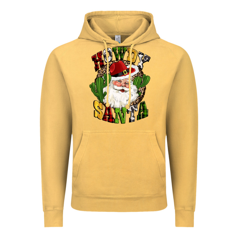 Howdy Santa Western Cactus Christmas Vintage Hoodie by CowGirlArtShop | Teevron