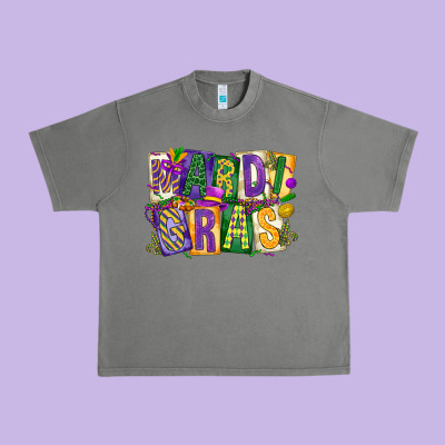 Mardi  Gras Urban Heavy Tee Designed By Cowgirlartshop