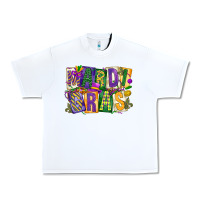 White mardi  gras Urban Heavy Tee - CowGirlArtShop