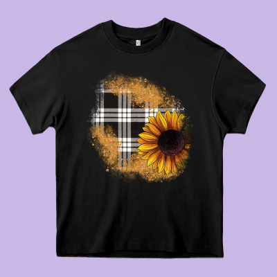 Sunflower Christmas Patch Heavy Core Tee Designed By Jahusdesignshop
