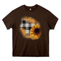 Chocolate Brown sunflower christmas patch Heavy Core Tee - JahusDesignShop