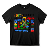 Black autism awareness typography Heavy Core Tee - Artiststas