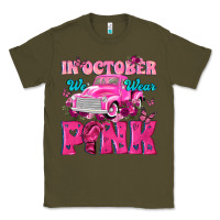 Army Green In October We Wear Pink Truck Classic Tee - texasbilliewilder