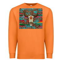 Carrot western serape leopard bull skull turquoise Premium Sweatshirt - Artiststas