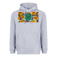 Heather Grey gemtone and sunflowers license plate Heavyweight Hoodie - Artiststas