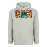 Gemtone And Sunflowers License Plate Heavyweight Hoodie | Teevron