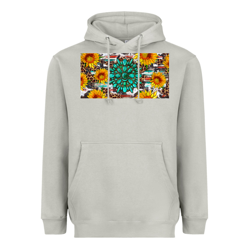 Gemtone And Sunflowers License Plate Heavyweight Hoodie by Artiststas | Teevron