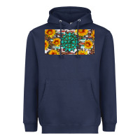 Navy gemtone and sunflowers license plate Heavyweight Hoodie - Artiststas