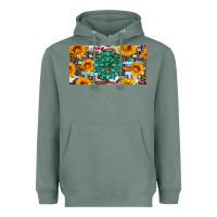 Sage gemtone and sunflowers license plate Heavyweight Hoodie - Artiststas