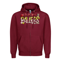 Burgundy raising ballers Zipper Hoodie - RacoonDesign
