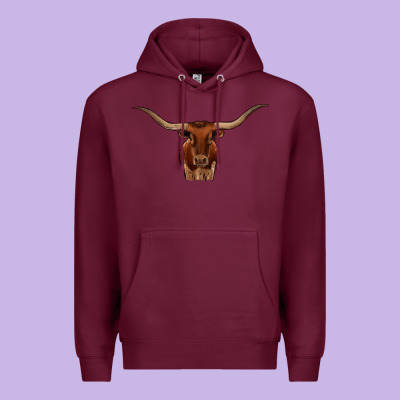 Texas Longhorn Illustration Premium Hoodie Designed By Cowhidedigitalart
