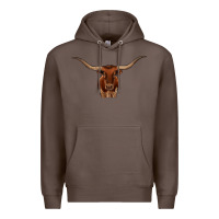 Coffee texas longhorn illustration Premium Hoodie - CowhideDigitalArt
