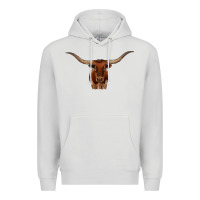 Dove Grey texas longhorn illustration Premium Hoodie - CowhideDigitalArt