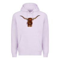 Lilac texas longhorn illustration Premium Hoodie - CowhideDigitalArt