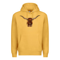 Mustard texas longhorn illustration Premium Hoodie - CowhideDigitalArt