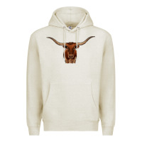 Oatmeal Heather texas longhorn illustration Premium Hoodie - CowhideDigitalArt