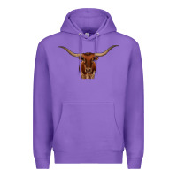 Purple texas longhorn illustration Premium Hoodie - CowhideDigitalArt