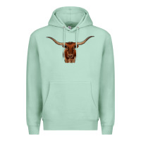 Seafoam texas longhorn illustration Premium Hoodie - CowhideDigitalArt