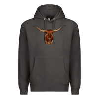 Smoke texas longhorn illustration Premium Hoodie - CowhideDigitalArt