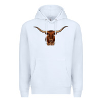 White texas longhorn illustration Premium Hoodie - CowhideDigitalArt