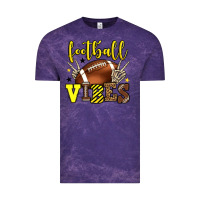 Cloud Purple Football vibes yellow and black team color Vintage Tee - HowdyJamesFarm