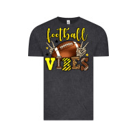 Vintage Black Football vibes yellow and black team color Vintage Tee - HowdyJamesFarm