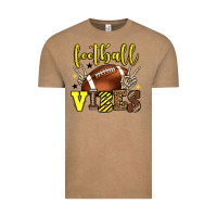 Vintage Coffee Football vibes yellow and black team color Vintage Tee - HowdyJamesFarm