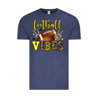 Vintage Denim Football vibes yellow and black team color Vintage Tee - HowdyJamesFarm