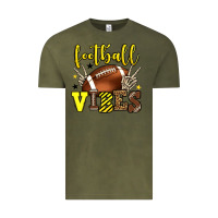 Vintage Olive Football vibes yellow and black team color Vintage Tee - HowdyJamesFarm