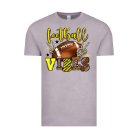 Football Vibes Yellow And Black Team Color Vintage Tee | Teevron