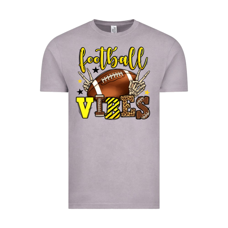 Football Vibes Yellow And Black Team Color Vintage Tee by HowdyJamesFarm | Teevron