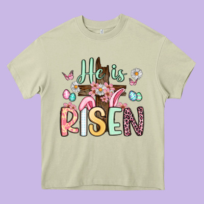 He Is Risen Heavy Core Tee Designed By Artiststas