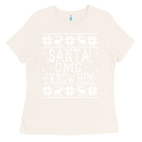 Bone Santa! OMG I Know Him - Elf Movie Quote - Ugly Christmas Sweater Desig Ladies Tee - trangStudio