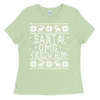 Matcha Santa! OMG I Know Him - Elf Movie Quote - Ugly Christmas Sweater Desig Ladies Tee - trangStudio
