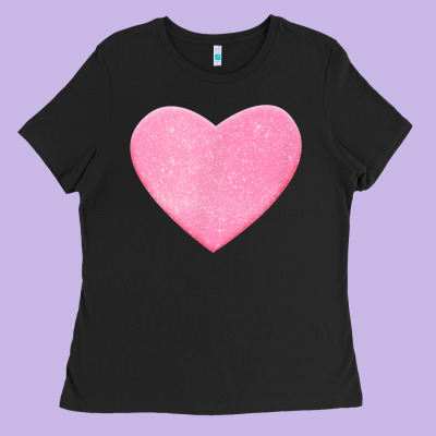 Valentines Pink Heart Ladies Tee Designed By Floraart